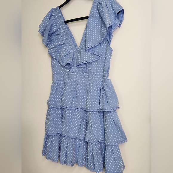 Adrianna Papell Blue Tiered Women's Dress Size 8.  #A14 - Picture 9 of 16